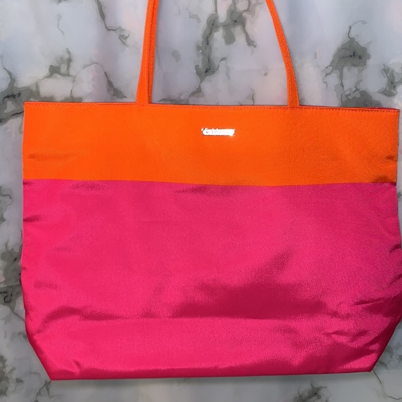 🎒 Clinique Large Pink / Orange Tote - Picture 3 of 10